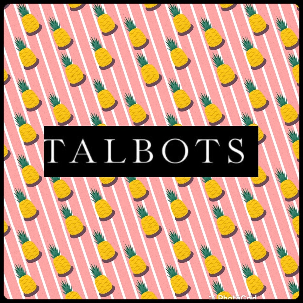 Talbots Button Down Cotton Pineapple Blouse Large - image 4